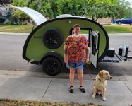 Carolyn and Keoki at side of Bean trailer.jpg