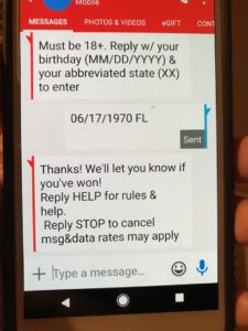Read more about the article Text Entry Sweepstakes are the Buzz