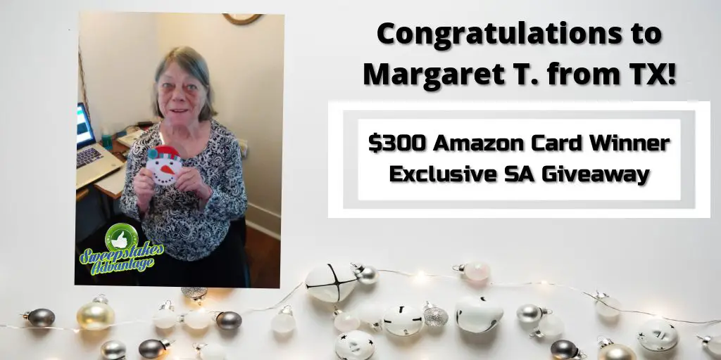 Margaret with her sweepstakes win