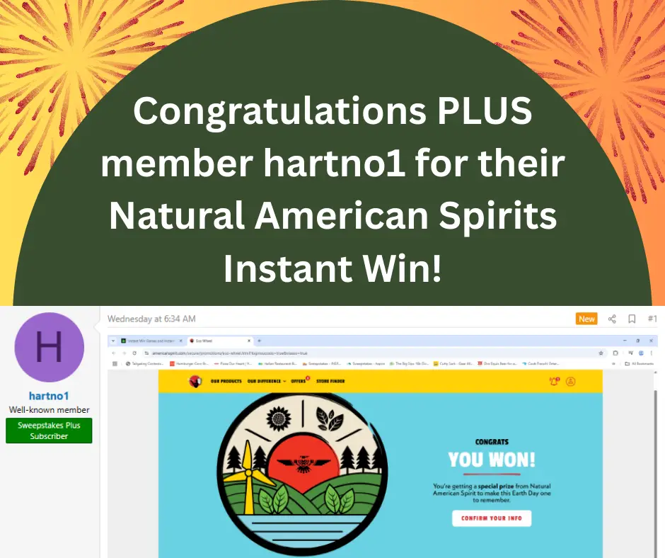 Member Hartno1 Wins Sweepstakes