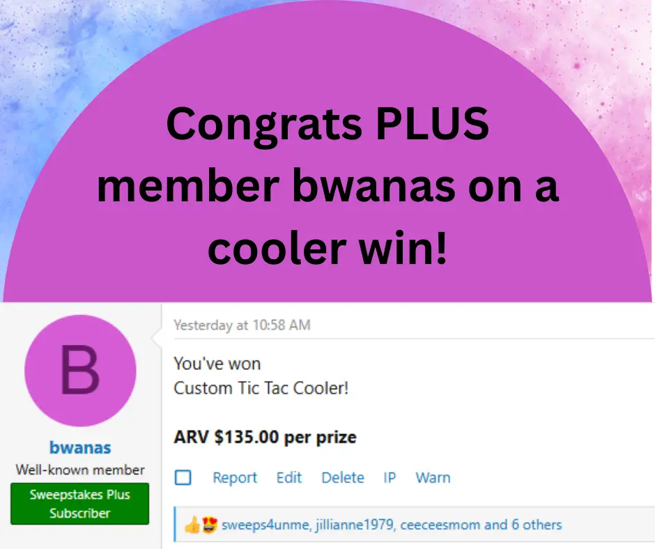 tic tac sweepstakes cooler winner