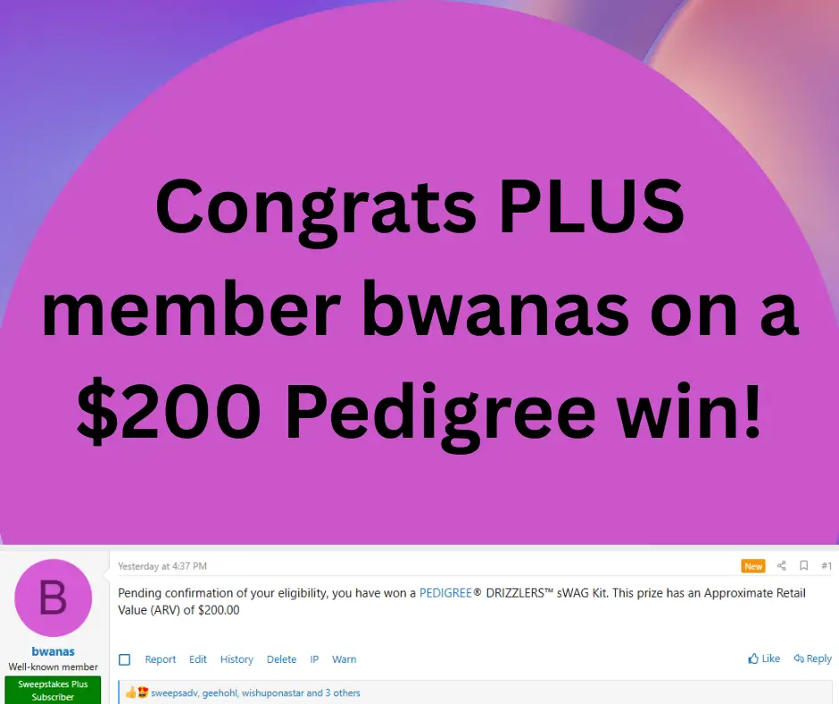 pedigree sweepstakes winner