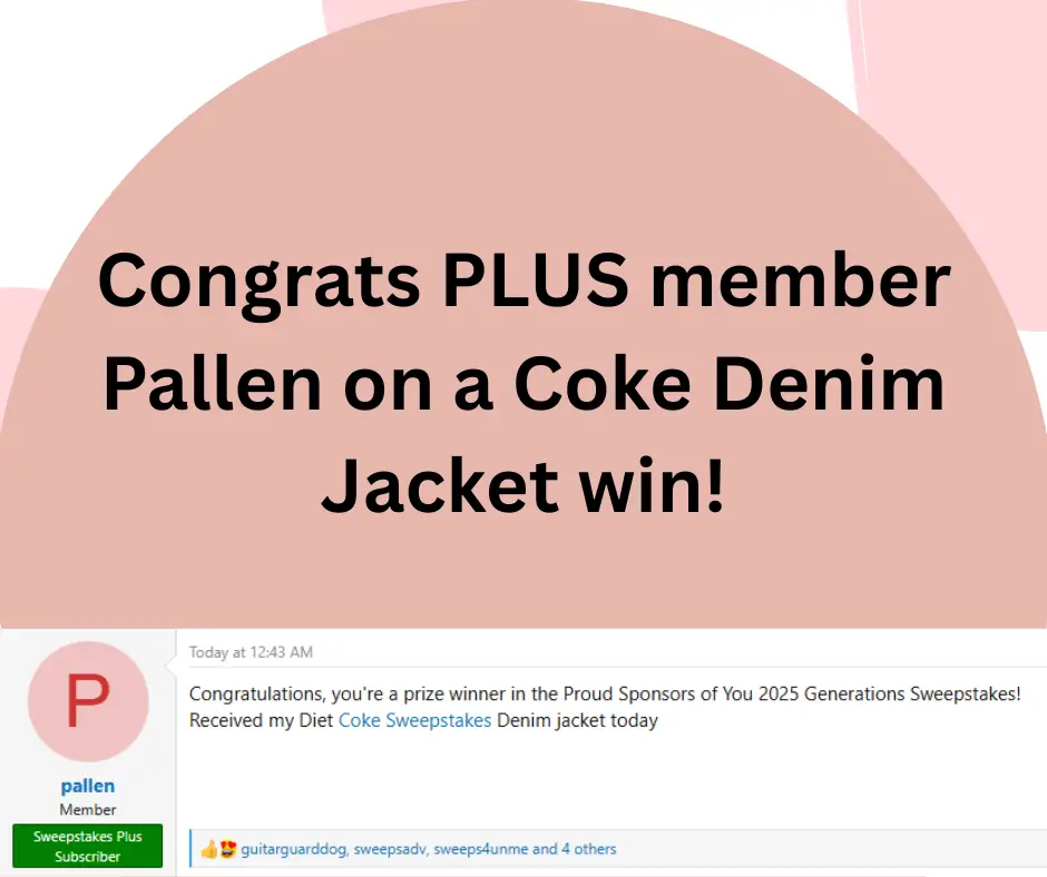 Coca-Cola sweepstakes jacket winner