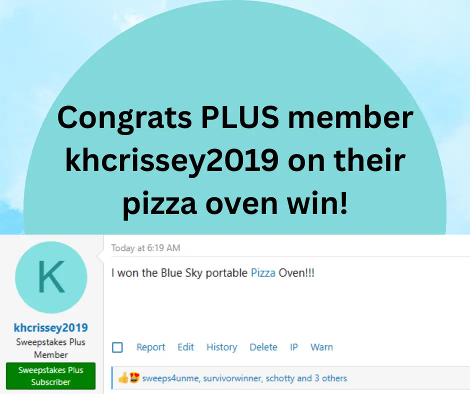 pizza oven sweepstakes