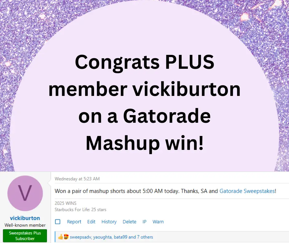Gatorade Sweepstakes Winner