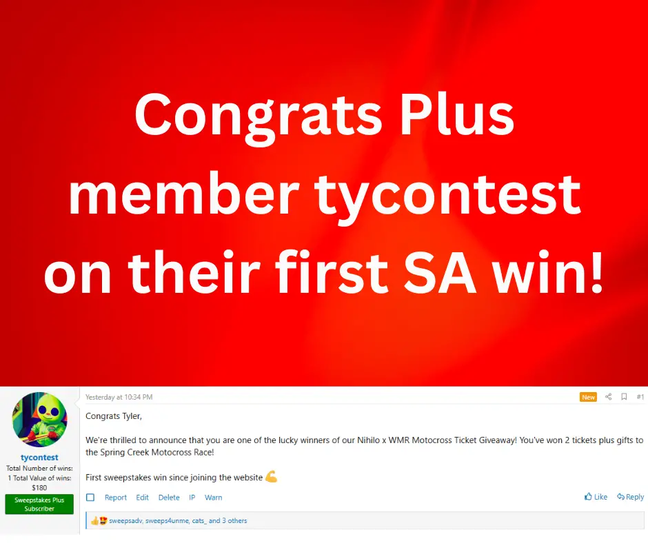 first sweepstakes win