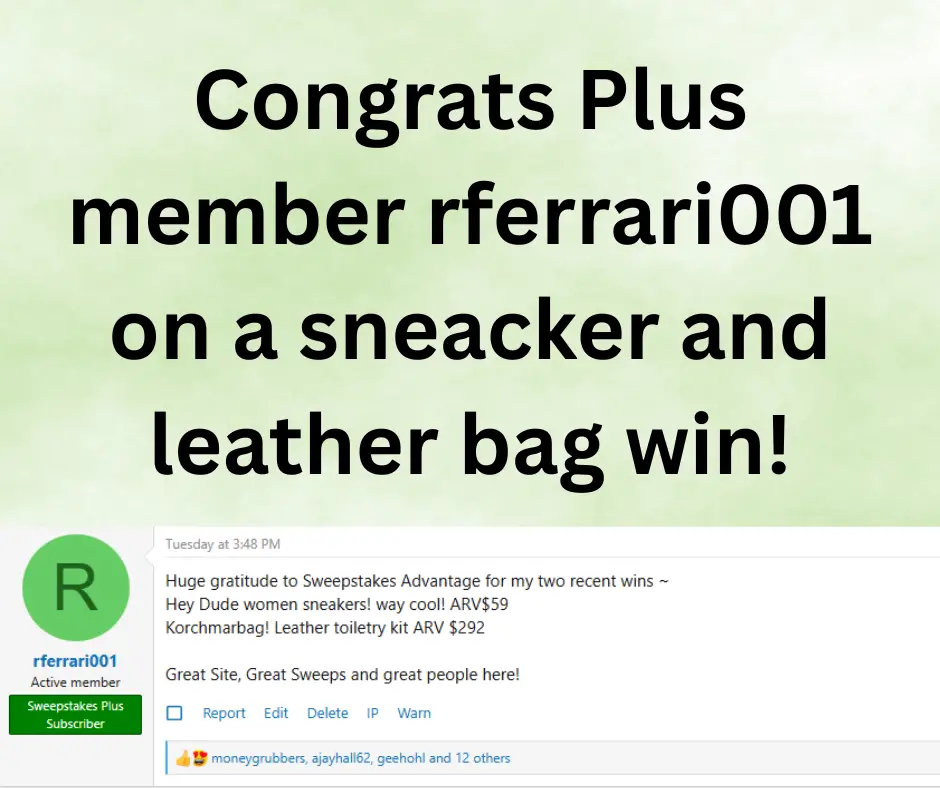 leather bag sweepstakes win