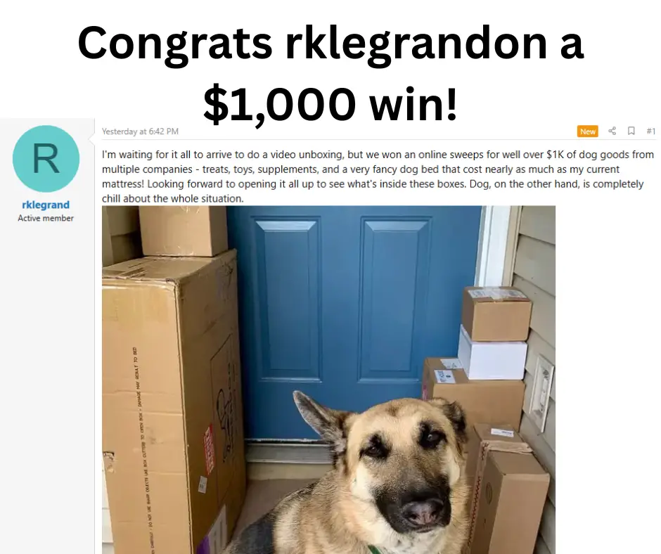 dog goods sweepstakes winner
