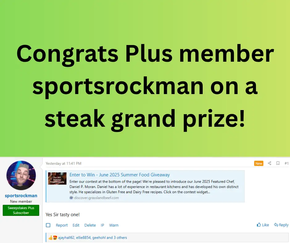 steak sweepstakes winner