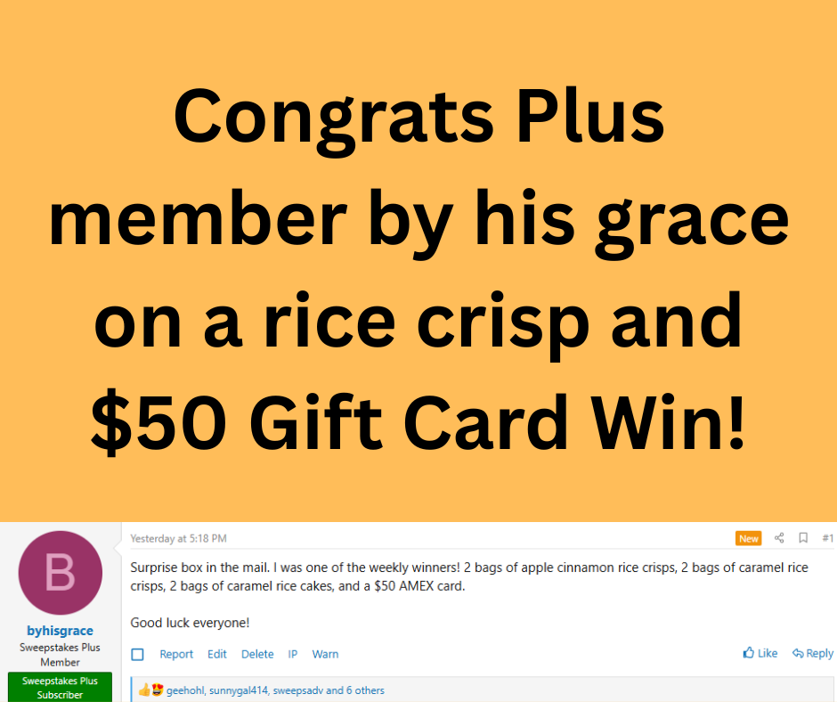 gift card sweepstakes winner