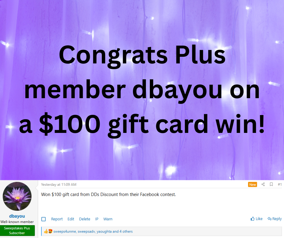 gift card sweepstakes winner