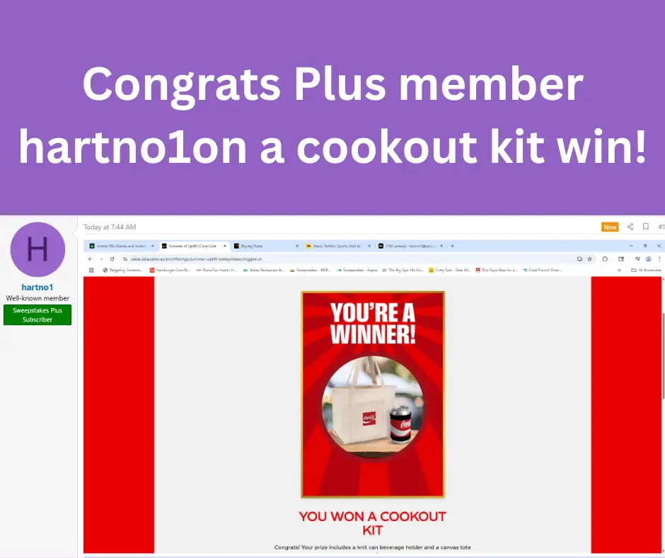 cookout kit sweepstakes winner