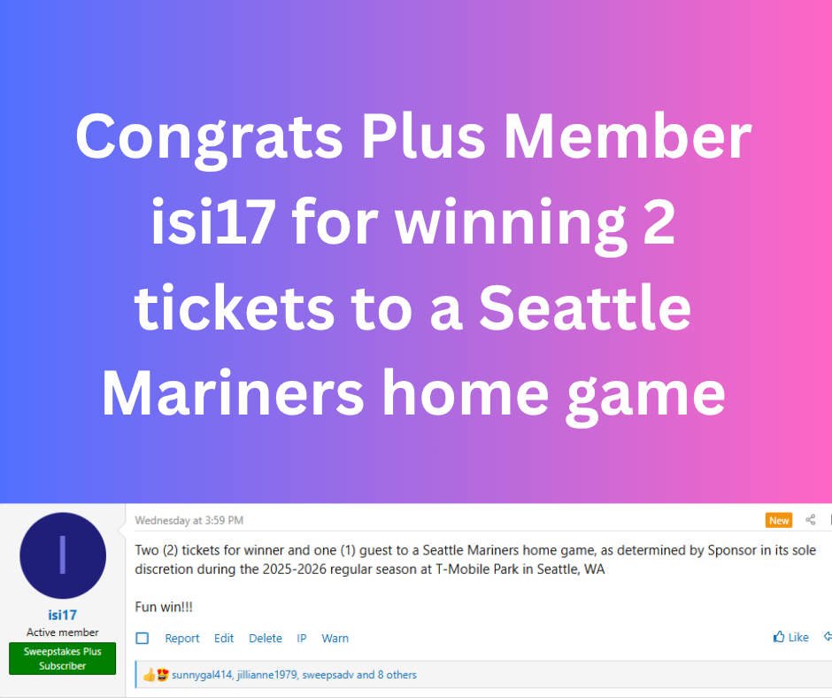 baseball tickets sweepstakes winner
