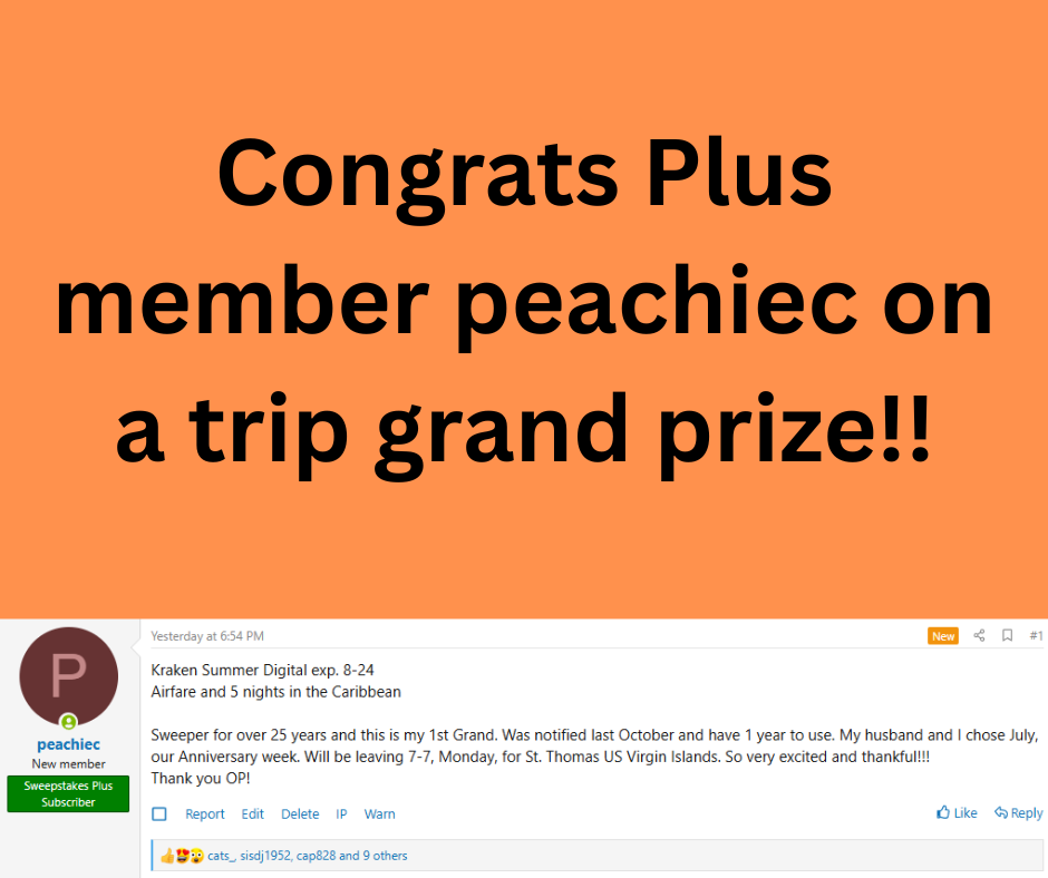 Peachiec Sweepstakes Winner
