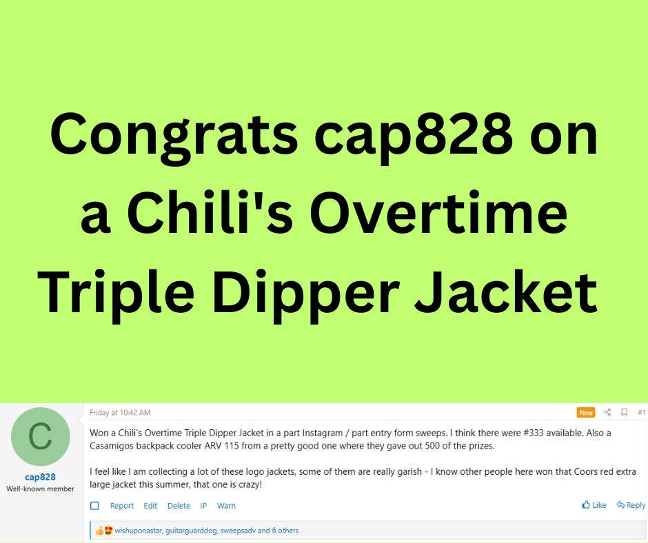 Jacket Sweepstakes Winner