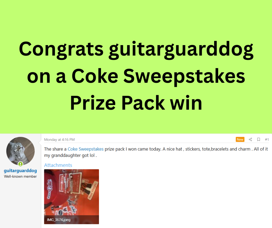 Coke Sweepstakes Win