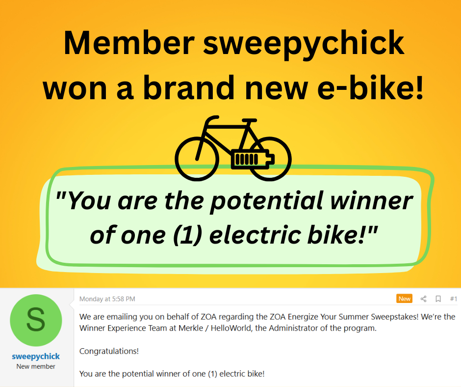 eBike Sweepstakes Winner