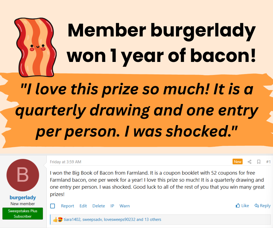 Won a Year of Bacon