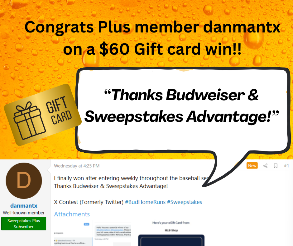 Budweiser Sweepstakes Winner