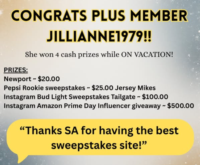 sweepstakes advantage winner