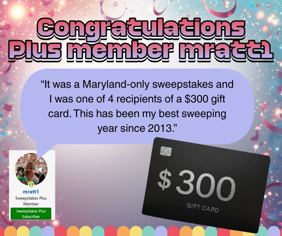 Maryland Sweepstakes Winner
