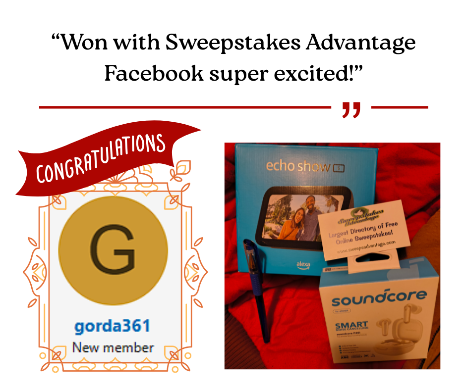 SA Sweepstakes Winner