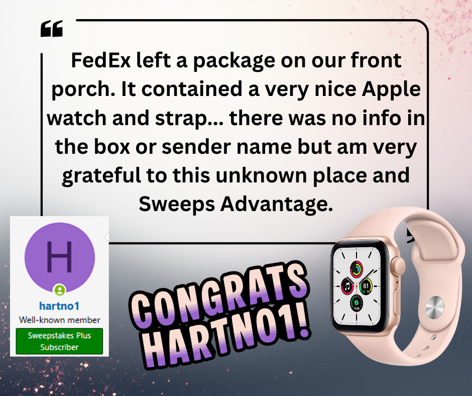 Apple Watch Sweepstakes Winner