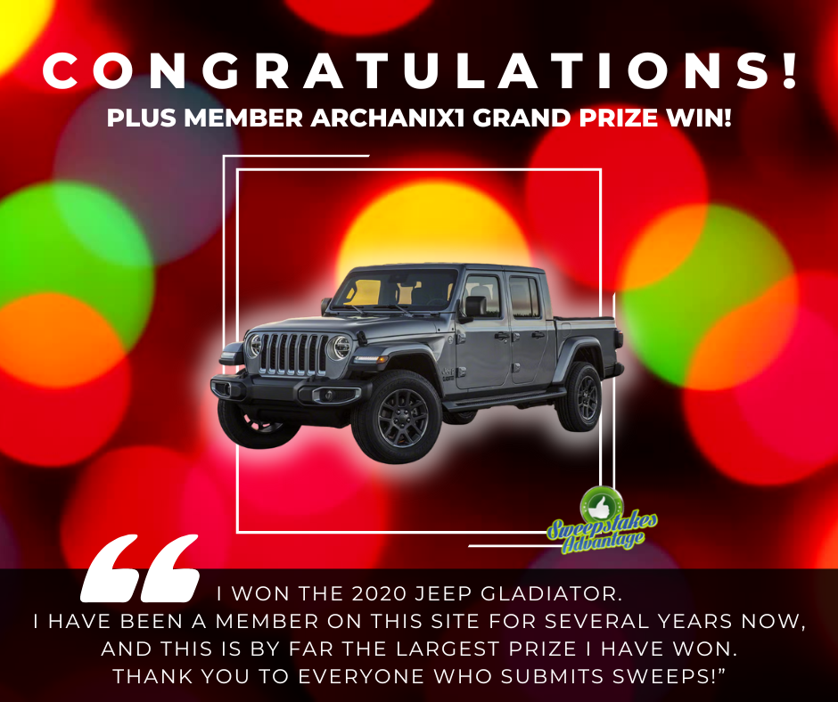Jeep Sweepstakes Winner