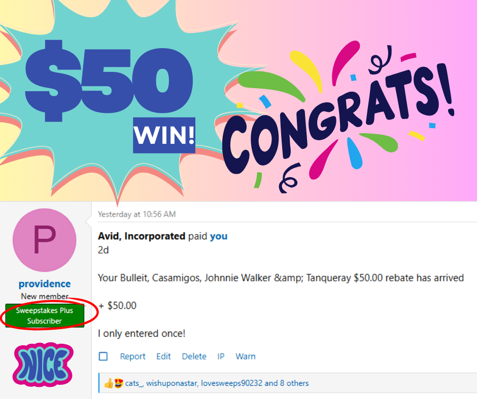 Plus Sweepstakes Winner