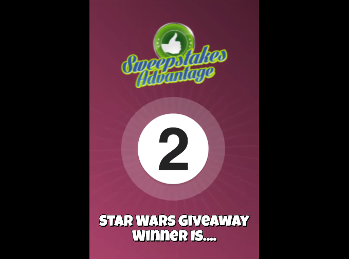 Star Wars Sweepstakes Winner
