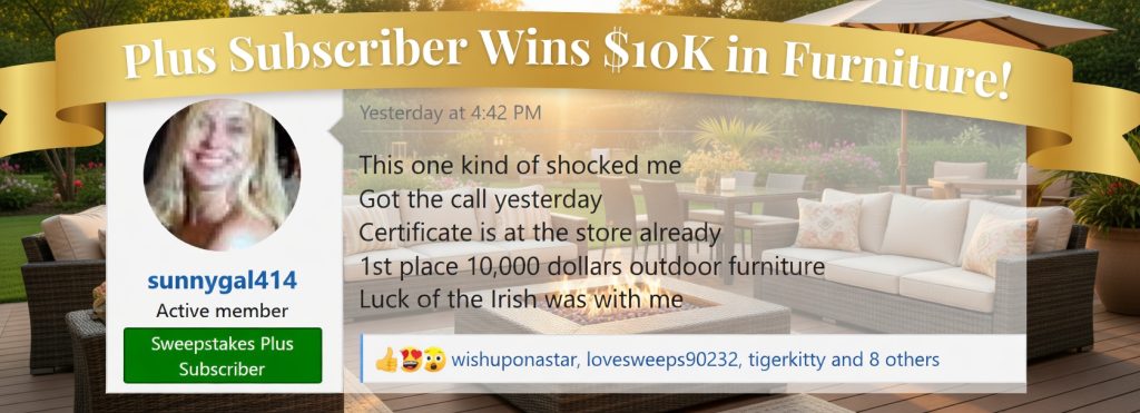 10K sweepstakes winner