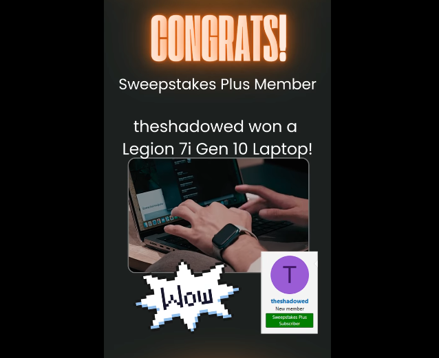 Sweepstakes Plus Winner