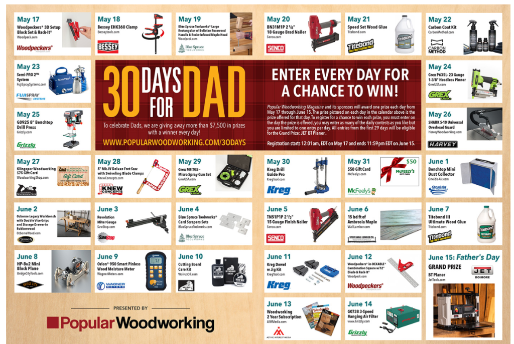 Popular Woodworking Sweepstakes