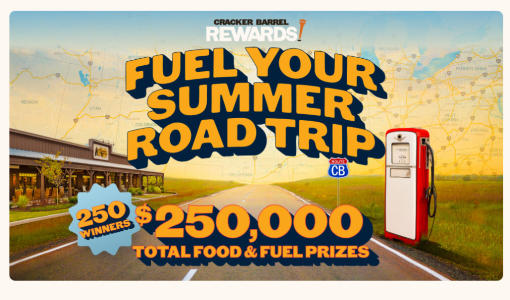 Cracker Barrel Road Trip Sweepstakes