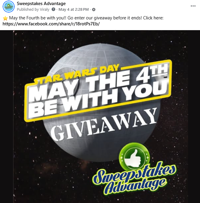 Sweepstakes Ending
