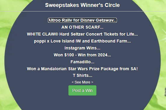 sweepstakes winners